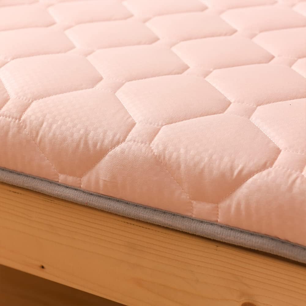 Matelas futon japonais, tapis tatami, lit simple/double/queen/king size, matelas pliable au sol, portable de voyage et de camping (rose, 90 x 200 cm)