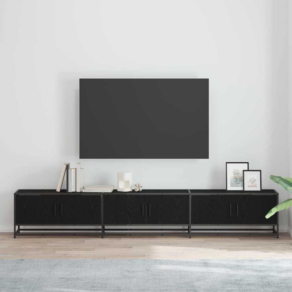 Meuble TV suspendu 240 cm bois et métal pour supprimer l'encombrement au sol et ranger vos câbles