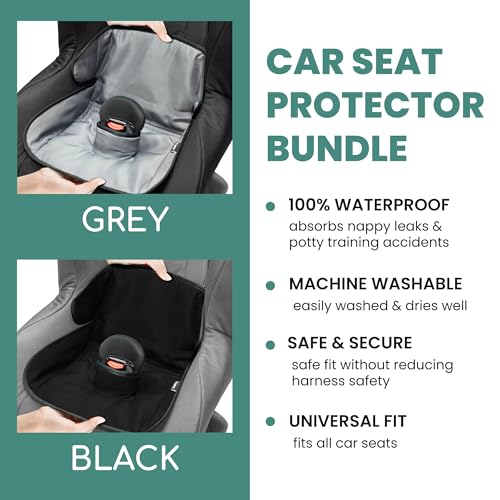 Image of Lynmark 2X Potty Training Car Seat Protector - Pee Protector, Grey+Black