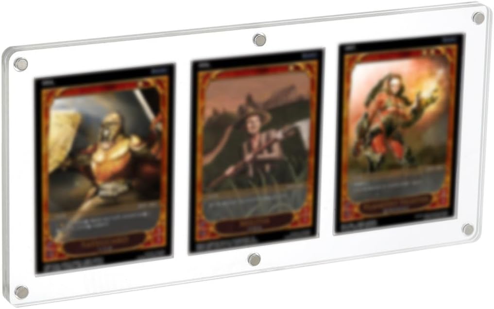Generic Protectors Card Acrylic Screwdown, Acrylic Triple Cards Frames, Trading Cards Protector with 3Pcs Magnetic Card Holders, for Sports, Football, MTG