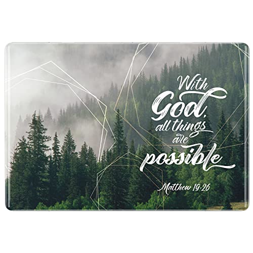 Cavka Hard Case Compatible with MacBook Air 13 15 inch Pro 16 14 M5 M4 M3 M2 M1 2026 2025 2024 2022 2020 Quote with God All Things are Possible Matthew 19:26 Bible Verse Scripture Forest Cover