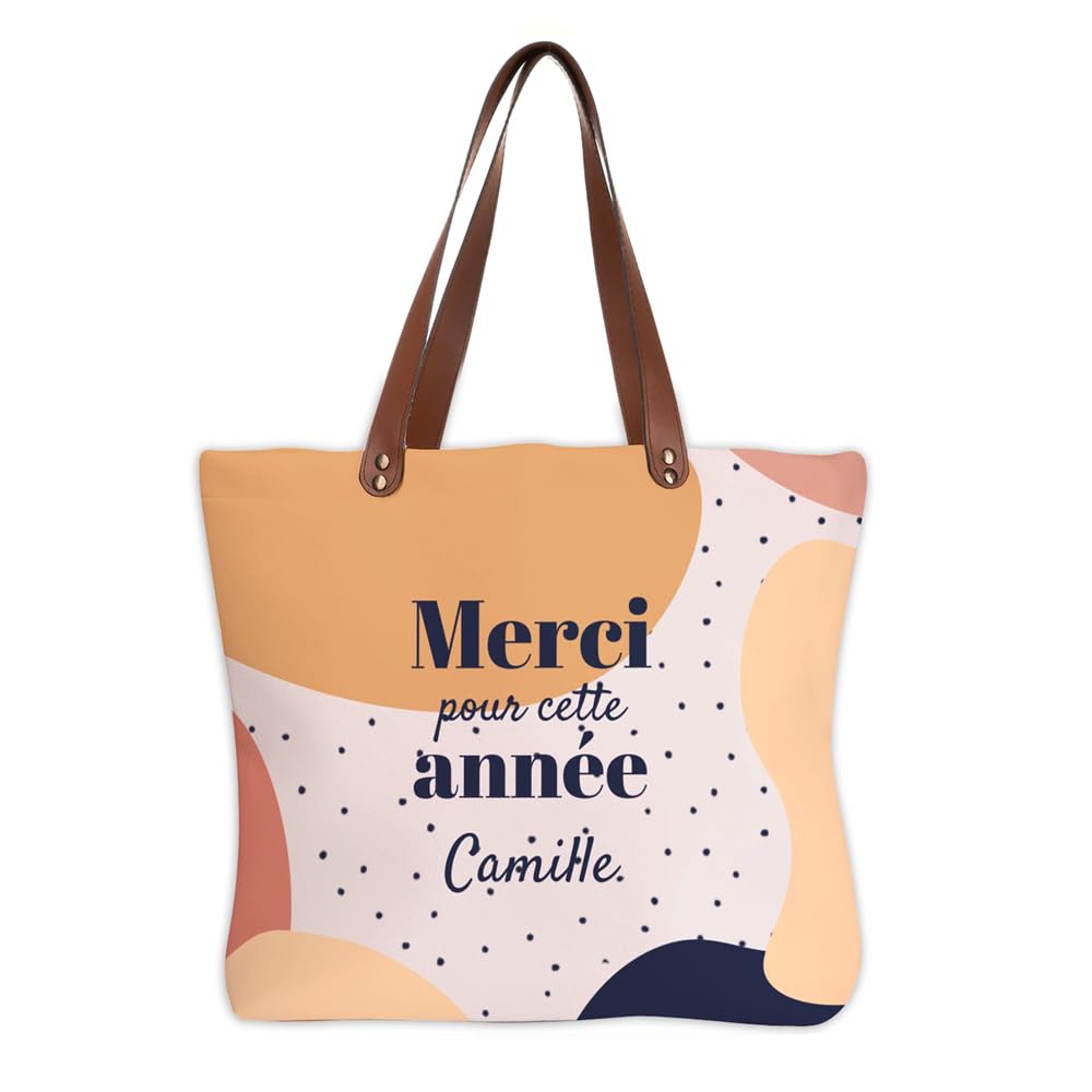 Wanapix | Sacs Cabas Personnalisés | Cadeau Personnalisé Maitresse/Professeur d'Ecole | Sac Cabas Femme | 50 x 38 cm