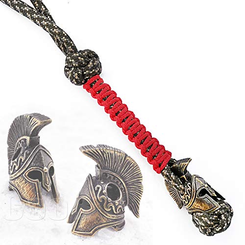 CooB Cordão de faca de paracord EDC com pingente exclusivo de metal sólido fundido à mão para cavale