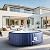 Inflatable Hot Tub 4-6 Person Outdoor Spa, Portable Blow Up Hottub with 130 Air Jets, Built in Heater Pump, Cup Holder, 2 Filters, Blue