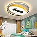 LED Plafonnier Pour Enfants Creative Batman Enfants Plafonnier Dimmable Avec Télécommande Ultra Mince Acrylique Rond Bande Dessinée Lampe Pour Enfants Chambre Salon Lampe Décorative Jaune,40CM