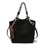 レディース マット PUレザー ショルダー バケットバッグ 仕事用 日常使用 (ブラック)