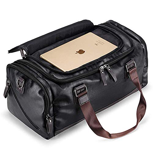 Bolsa de ginástica esportiva de couro PU masculino bolsa de viagem para homens e mulheres Sacos notu