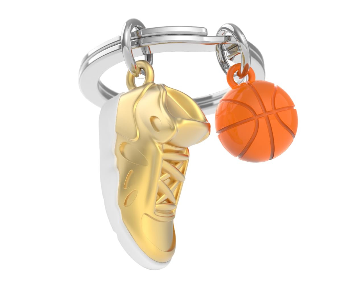 METALMORPHOSE – Metal 3D Basketball Keyring – Passion Sport, Gift for Men, Olympic Games Gift, gold, One Size, Modern