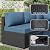 SUNLEI 5 Piece Outdoor Patio Furniture Set with Fire Pit Table, Black PE Rattan Wicker Conversation Sofa Set with Blue Cushions, All Weather Sectional Patio Couch for Backyard, Deck, Garden, Porch