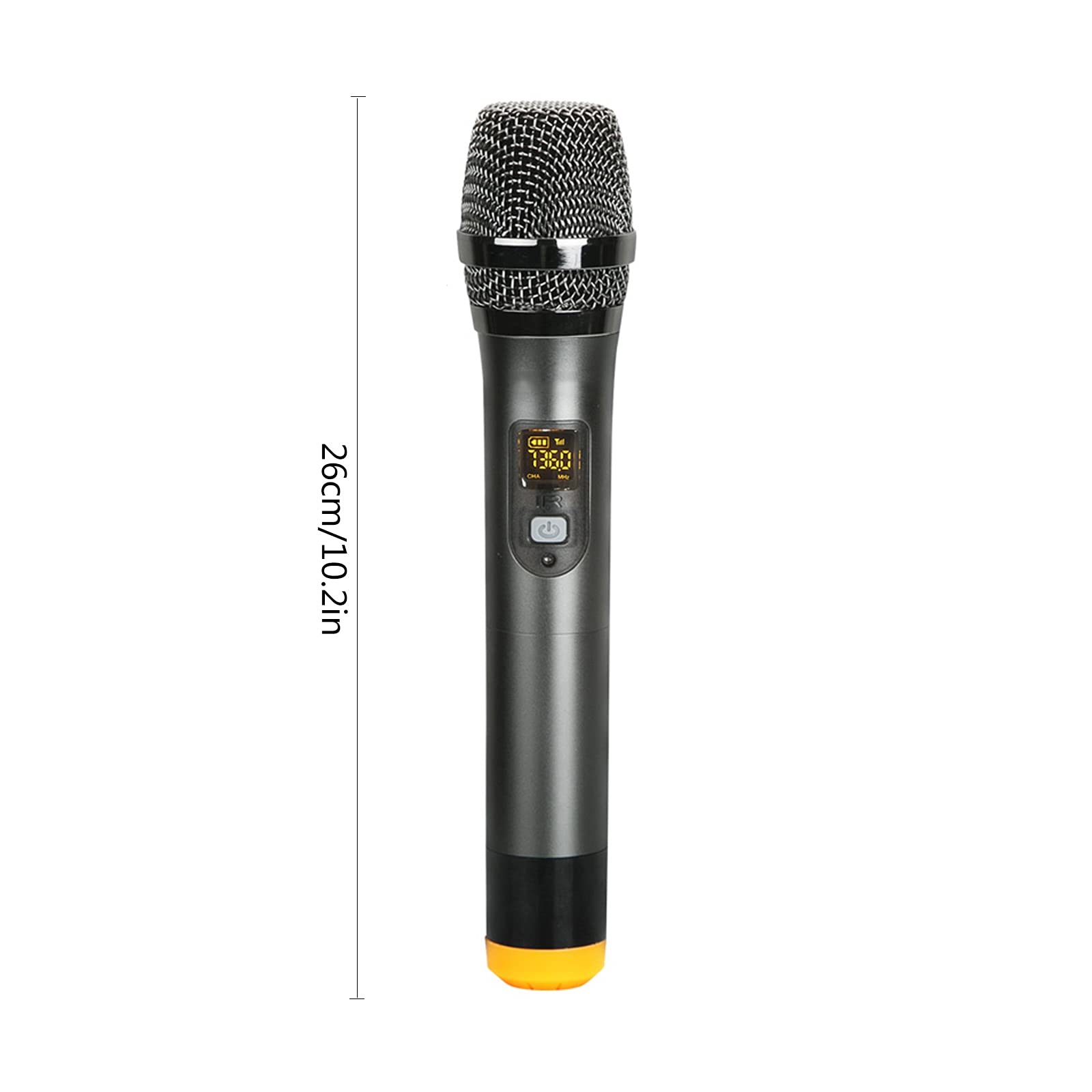Micrófono inalámbrico Universal Dual UHF Micrófono con Recarga Recargable Micrófono de Mano de frecuencia Ajustable de Metal (Quantity : Pair)