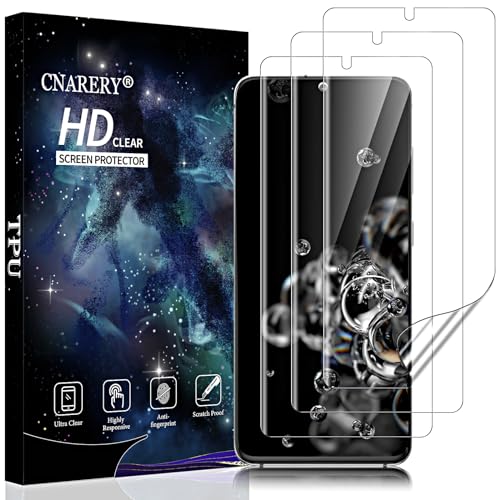 Cnarery 3 Pack Screen Protector for Samsung Galaxy S20 Ultra Support Fingerprint Flexible TPU Film Touch Sensitive Anti-Scratch Full Coverage