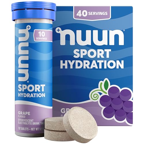 Nuun Sport: Electrolyte Drink Tablets, Grape, 10 Count (Pack of 4) Nuun Sport: Electrolyte Drink Tablets, Grape, 10 Count (Pack of 4)