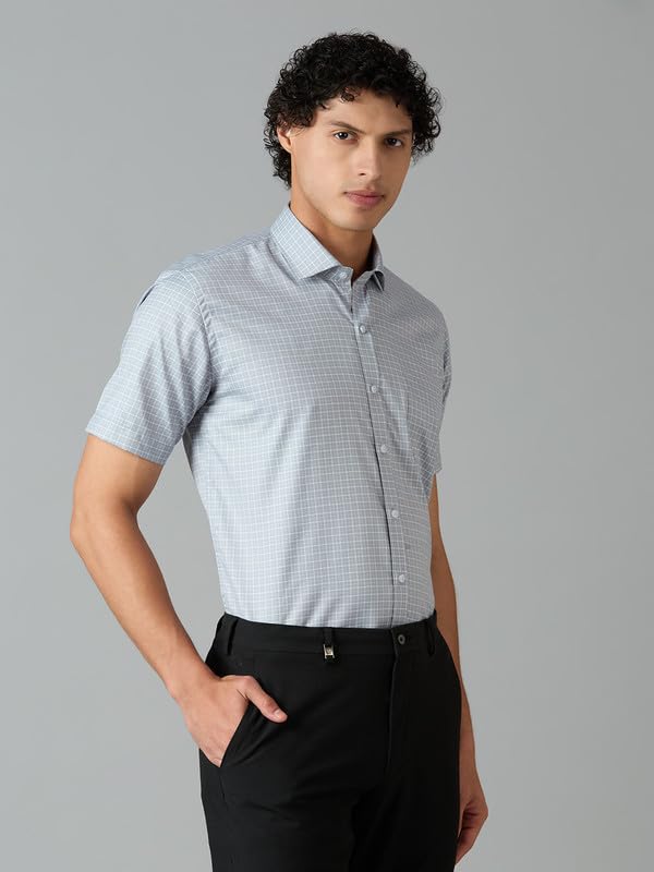 Image of Mark & Albert Men's Half Sleeves Cotton Formal Shirt