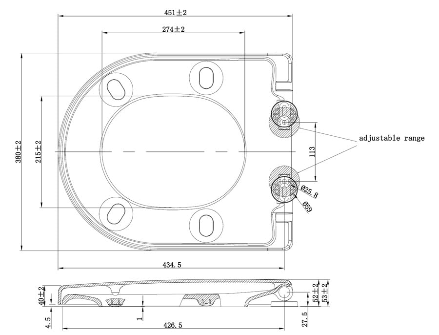 WC Sitz Deckel Ersatz FÜR Villeroy Boch SUBWAY 1 | Klodeckel | Klobrille – Toilettendeckel mit Absenkautomatik (Soft-Close) | abnehmbar | hochwertiger Duroplast | Farbe: Weiß