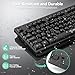 TECKNET Wireless Keyboard, 2.4G Silent Full-Size USB Keyboard with Number Pad, Ergonomic Keys & Adjustable Feet, Compatible with Laptop, PC, Desktop, Notebook, Windows 11/10/8/7 –Black