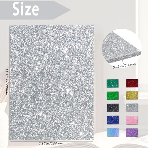Image of Glitter Acrylic Sheets 12x8 1 /8in Thick Silver 2 Pack | 3mm Cast Sparkly Acrylic, For Laser Cutting, Engraving, Invitation Blanks, Signs & Festival Decorations