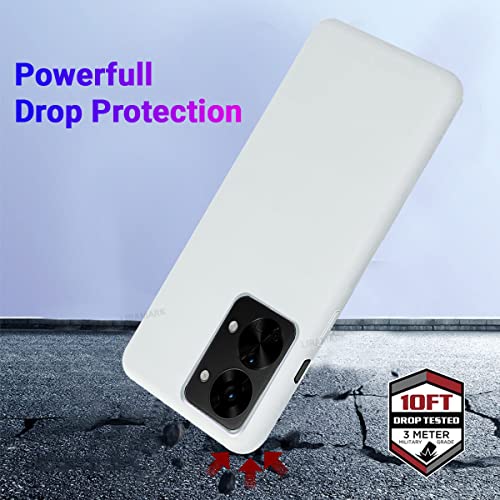Image of LIRAMARK Liquid Silicone Soft Back Cover Case for OnePlus Nord 2T 5G / 1+Nord 2T 5G (White)