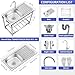 Outdoor Utility Sink,Free Standing Stainless Steel Laundry Tub, Single Bowl Portable Washing Hand Basin Station,with Cleaning Table&Storage Shelves for Garage, Restaurant, Kitchen,Camping, Backyard(Do