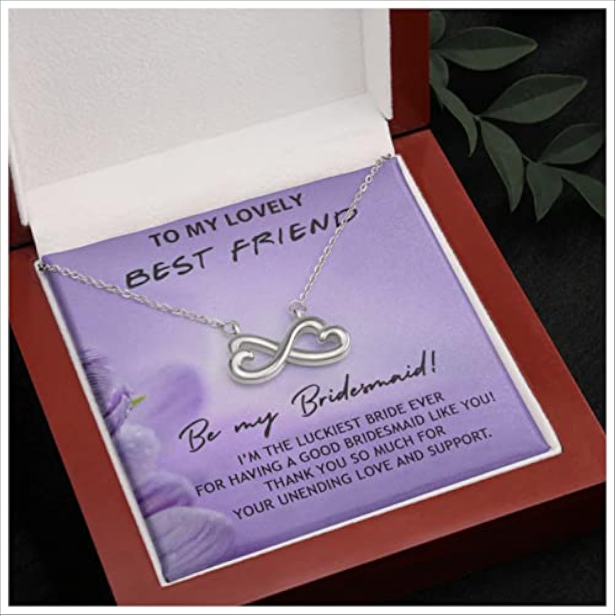 Bridesmaid Gift Hamper, Pure Silver Pendant with Message Card