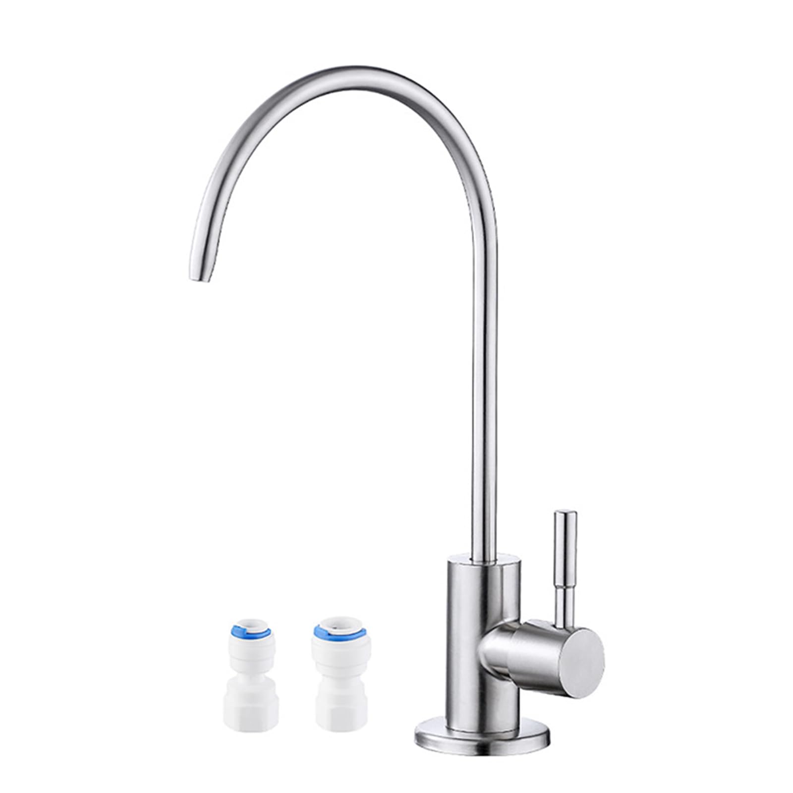 Faucet Under Sink Water Filter Tap Swan Neck Design Brushed Single Cold Kitchen Faucet with Swivel Spout