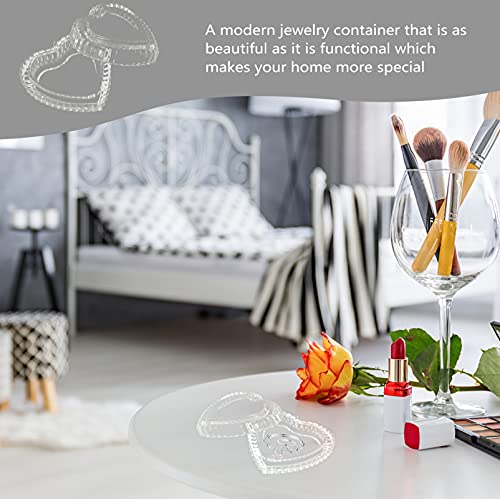 BESPORTBLE Kristallen glas hart vormige opbergdoos reliëf retro sieraden opbergdoos snoep doos met deksel - Image 8