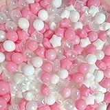 Sunwhat Pink Ball Pit Balls 180 Count Plastic Play Balls for Ball Pit Kids Soft Play Toy Balls for Play Tent with Tunnel,Crush Proof 2.2