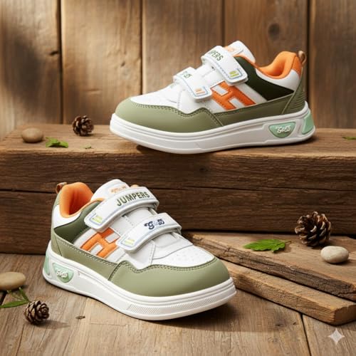 Image of G&D Jumpers Unisex Kids Shoe with Memory Foam EVA Sole | Leather Rexine Upper Breathable, Lightweight | Comfortable & Durable Stylish Indoor & Outdoor | Casual Sneakers