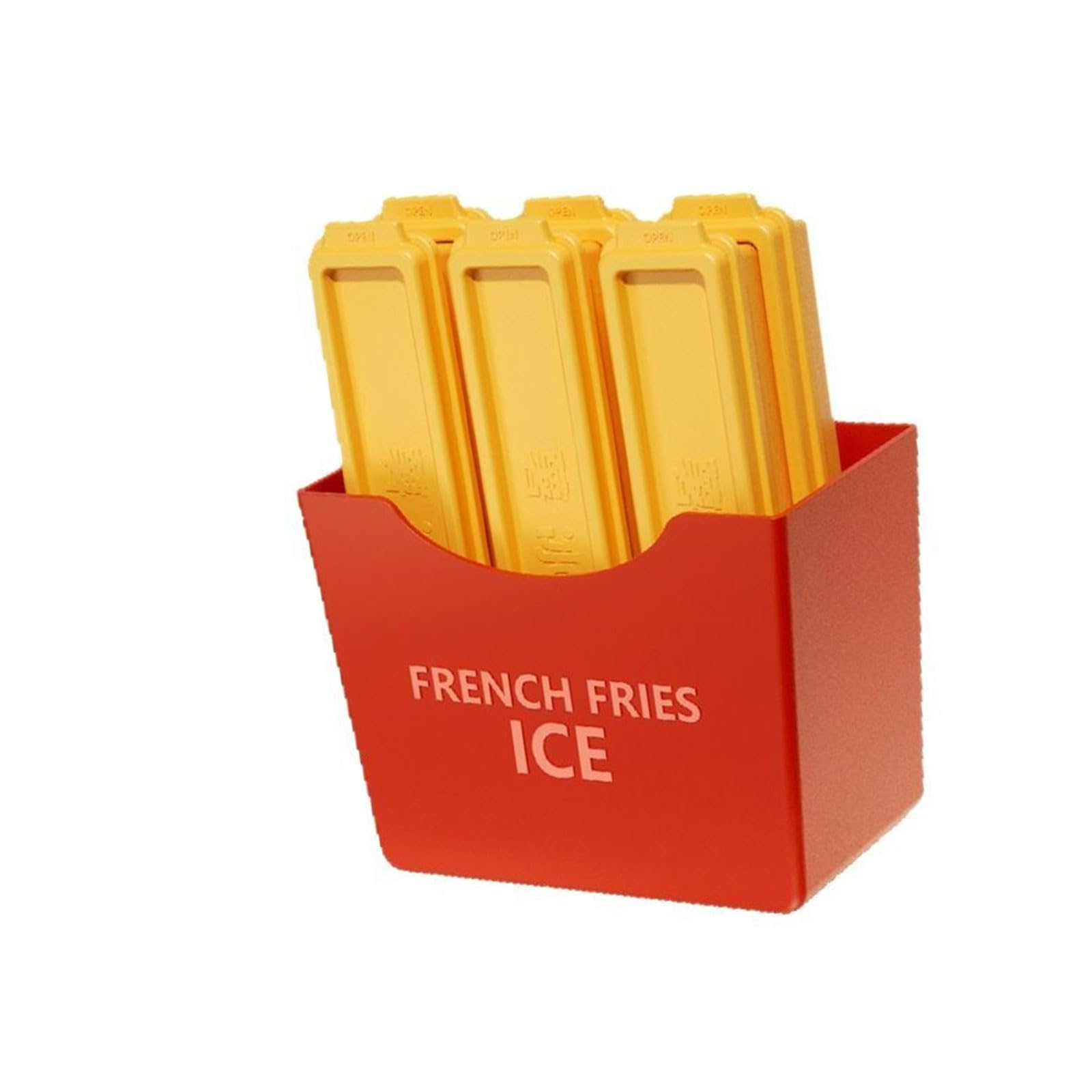 Buxuaaaa Cubes Tray for Cold Drink and Beverages French Fries Shape Ice Maker with Lid Household Cold Drink Accessories Ice Cubes Maker