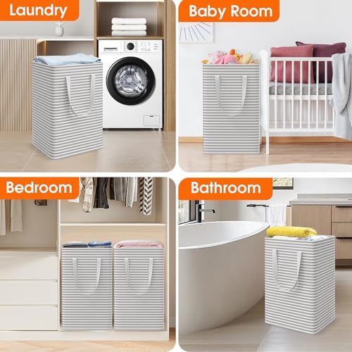 3-Pack 75L Laundry Basket, Collapsible Laundry Hampers, Gray - $11.69 after coupon - image 7