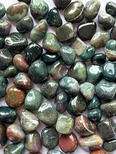 Image of Tumbled Stones, Natural Crystal Healing Stones, Home Office Decor, Aquarium Decorative Pebbles, Vase Fillers (Bloodstone, 200)