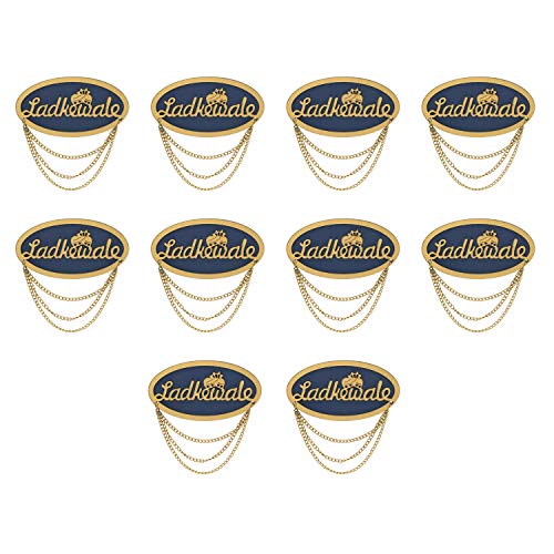 Image of Sanvatsar Ladkewale Blue Gold Brooch /Brooch /Brooches Pin Pack for Men & Women Red color