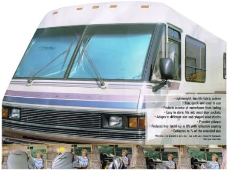 RV Sunshade Motorhome Reflective Collapsible (1pc Shade 2 Rings)- 90" Wide by 41.5" Tall