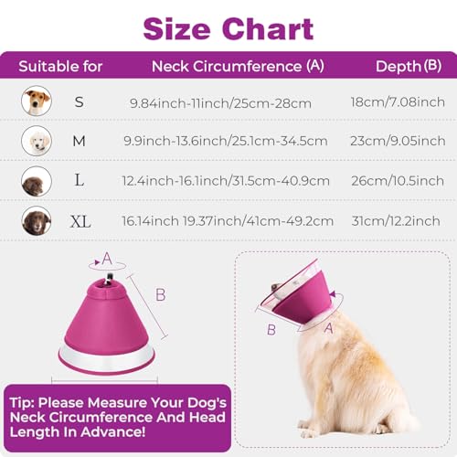 Halskrause Hund Leckschutz, Weich Schutzhalsband Kegelhalsbänder Verstellbar Genesungshalsband, Atmungsaktive Haustier Elisabethanischer, Hundehalskrause, Leckschutz Hund (XL, RED)