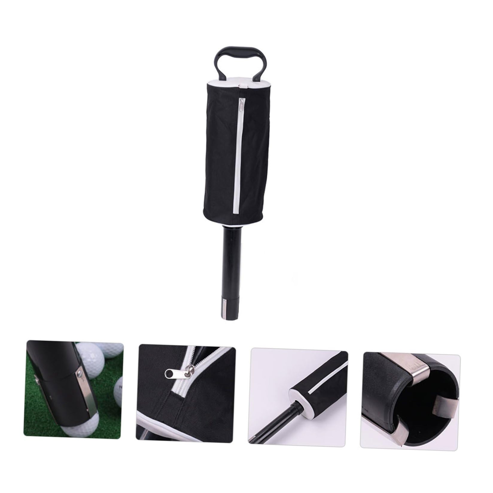 Toddmomy Recogedor de Bolas de Golf Desmontable Diseño de Cremallera, Material Abs y Nylon, Capacidad para 70 Bolas, Práctico Necesidad de Agacharse