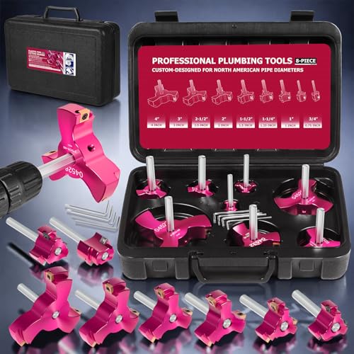 8Pcs PVC Pipe Reamer Kit – Tungsten Carbide Triple Blades（