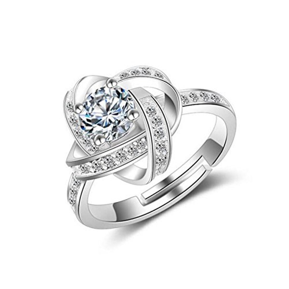 VR Creatives A5 Grade Crystal Elegant Engagement Style Silver Plated Proposal Adjustable Ring For Women And Girls (B0CVFK3DFN) Amazon Price History, Amazon Price Tracker