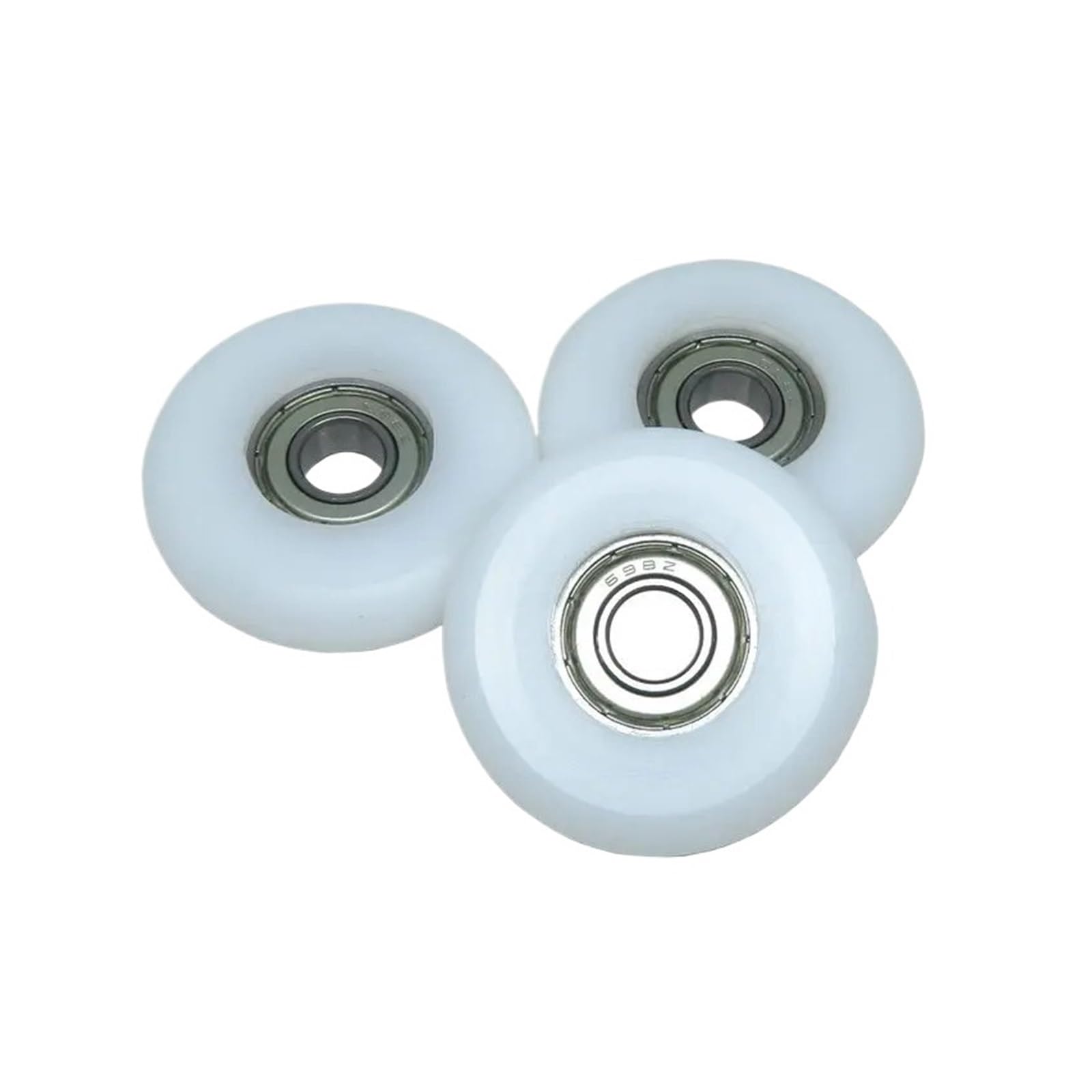 NOBIRTBSA 4 Pieces Outer Diameter 38mm Rowing Machine Roller 8x38x10mm BSR69838-10 POM Rowing Machine Wheel Plastic Coated Bearing Wheel 8 * 38 * 10