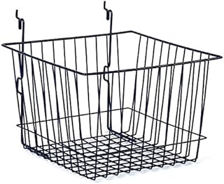 Wire Basket Slatwall Gridwall Pegboard Display Store Fixture Lot of 6 Black NEW