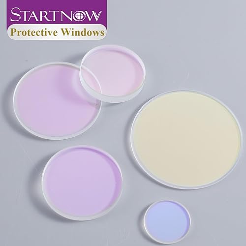 Miniatura 5 de Startnow Raytools - Lente protectora láser de 0.9 x 0.059 pulgadas (0.980 x 0.059 in), protección de revestimiento de 1064 nm, ventanillas de