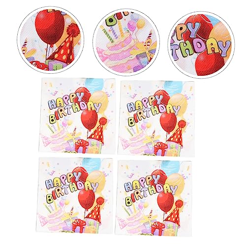 Abaodam 400 Folhas Guardanapos De Aniversário Toalhas De Mão Decorações Rosa Decorações De Feliz Ani