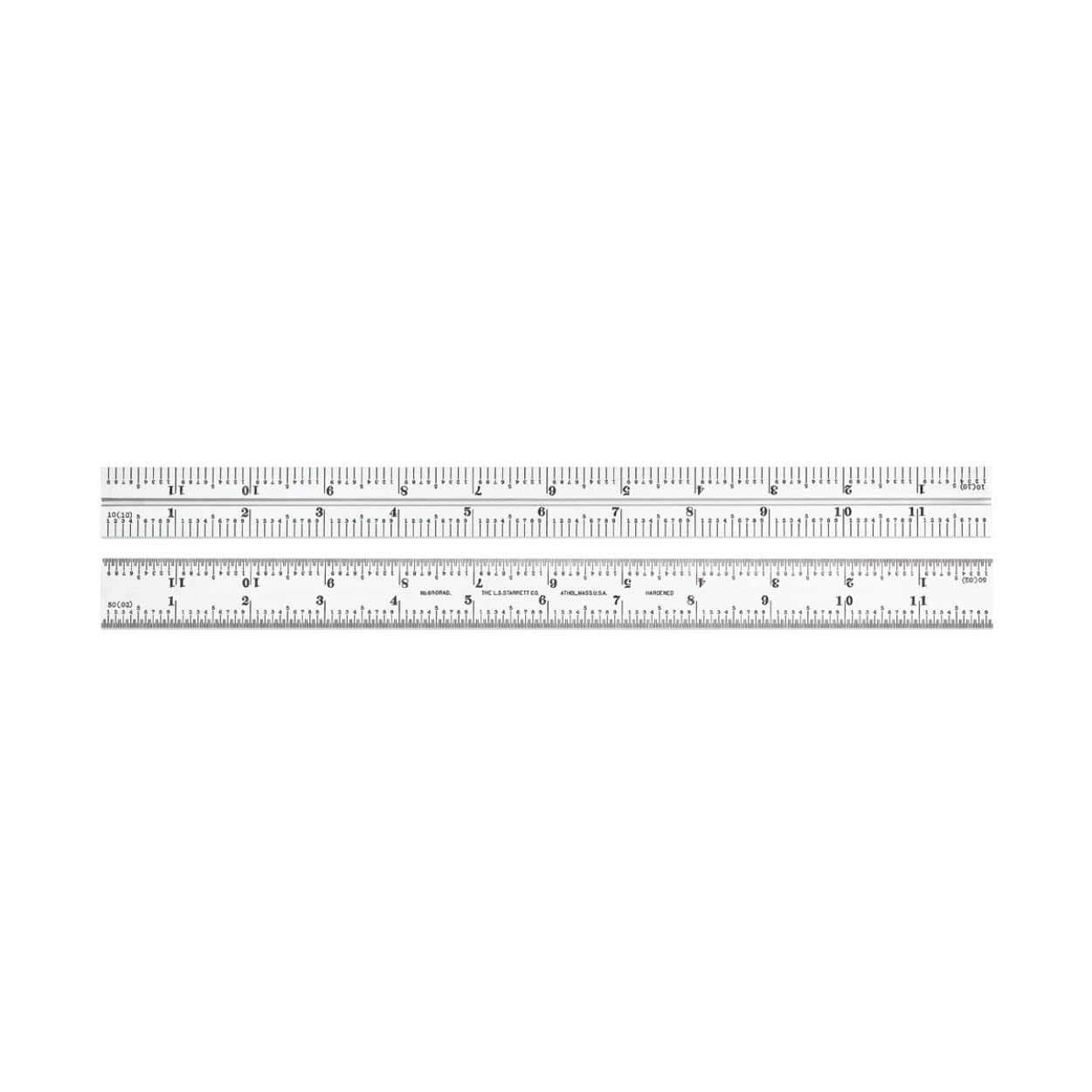 Starrett CB12 – 6R combinación cuadrado hoja con graduaciones, juegos y bisel protractors, satén cromo acabado, 6R graduación, 4 cm de ancho, espesor de 3/32 ", 12" tamaño