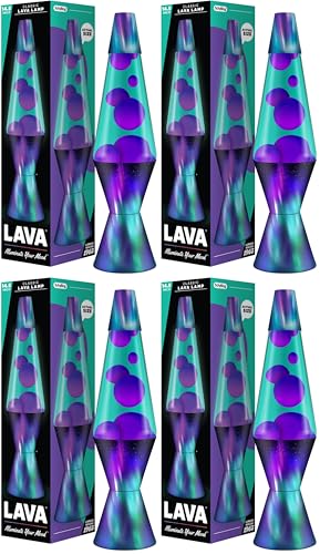 Image of Lava The Original Lamp - 14.5 inch Aurora Borealis - Classic Liquid Motion Lamp - Purple Wax and Blue Liquid - Item #2047 (Amazon Exclusive),(Pack of 4)