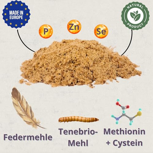 Federpicare Nahrungsergänzungsmittel für Fleisch und Kannibalismus, 500 g, Federmehl, vollständige Ernährung für Hähnchen, Vitamine, Mineralien und Aminosäuren – Bild 5