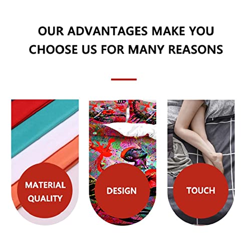 QSYEDR Hearts Ruffle Duvet Cover Super King for Bedroom Decor,Romantic French Red Heart and Lettering Print Bedding Set,Soft Microfibre Quilt Cover with Zipper Closure Super King - Image 6