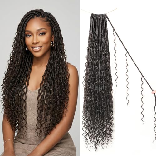 9 packs Boho Faux Locs Crochet Hair, 30 Inch, Brown