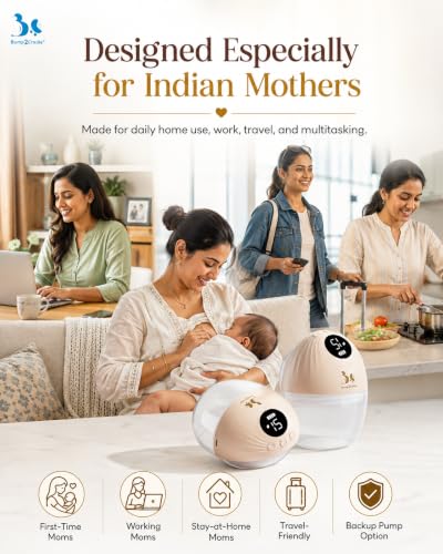 Image of Bump2Cradle Electric Breast Pump | ISO 9001: 2015 Certified | No 1 Brand by Doctors and Lactation Experts | PumpNGo Lite Intelligent | Original Silicone Wearable Breast Pump by Bump2Cradle | Soft Silicone Milk Collector | Comfortable, Low-Noise, Type-C Rechargeable | For Everyday, Value-Conscious Moms | 17, 19,21 and 24 mm Flanges | 1 Yr Warranty