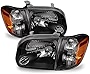 ACANII - For 2005-2006 Toyota Tundra Double | Crew Cab 2007 Sequoia Black Headlights w/Corner Lamps Driver + Passenger