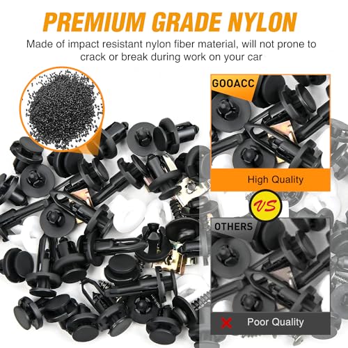 GOOACC 795Pcs Car Push Retainer Clips & Auto Fasteners Assortment 23 Most Popular Sizes Nylon Bumper Fender Rivets Metal Screw Pin Kit with 10 Cable Ties Remover for Toyota GM Ford Honda Chevy by GOOACC - Image 4