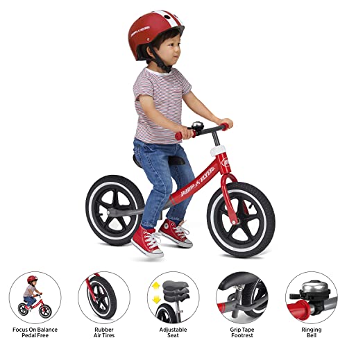 image for Radio Flyer Air Ride Balance Bike, Toddler Bike, Red and Black Bike fo
