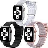 【Modelos Compatibles】Las nailon deportivas correas son compatibles con apple watch 38mm 40mm 41mm 42mm 44mm 45mm, para iwatch correa series 7, series 6, series 5, series 4, series 3, series 2, series1, SE, Nike +, Sport, y edición (solo repuesto trenzada correa, no incluye reloj)